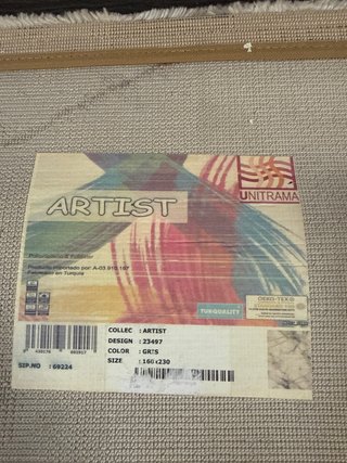 Alfombra Unitrama Artist 160x230 gris y dorado