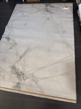 Alfombra Unitrama Artist 160x230 gris y dorado