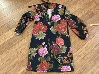 Vestito donna fantasia floreale nero