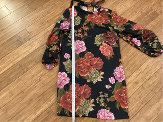 Vestito donna fantasia floreale nero