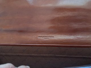 Valigetta Balenciaga in pelle marrone