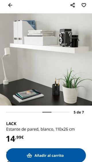 Balda IKEA LACK Blanca + soporte