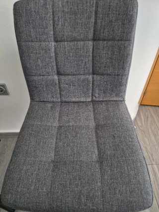 4 Sillas Comedor Tapizadas Tela Gris