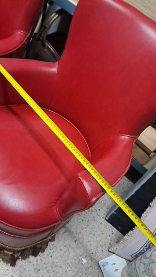 Pareja Sillones Vintage Piel Roja