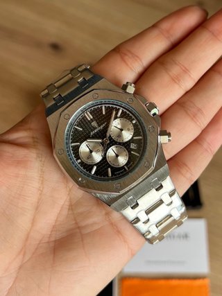 Reloj Poedagar Aok Cronómetro Plata Negro