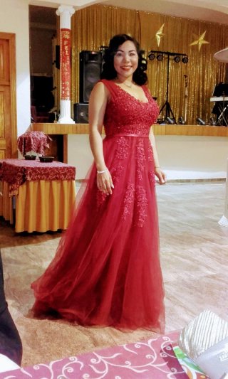 Vestido largo rojo de fiesta