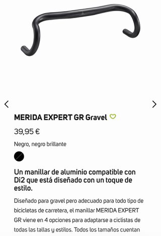 Manillar MERIDA EXPERT GR II 44cm Gravel