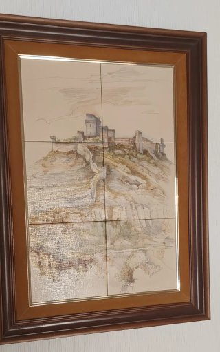 Cuadro Cerámica Pintado a Mano Castillo