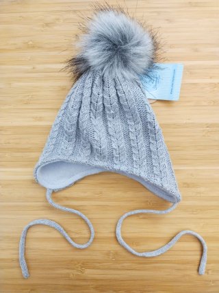 Gorro bebé Sterntaler algodón pompón gris