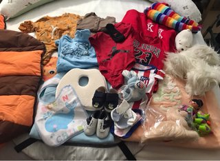 Lote Ropa Bebé, Biberones y Baberos, Sacos carro