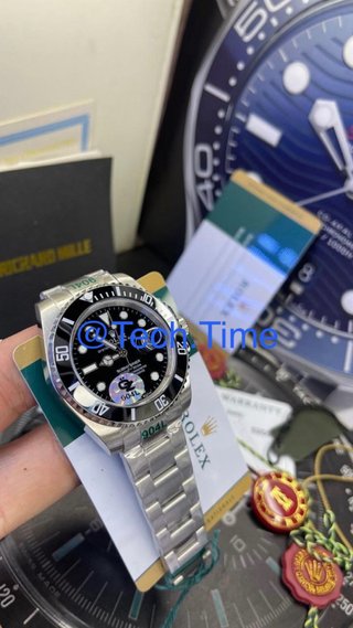Reloj Rolex Submariner Negro/Plateado