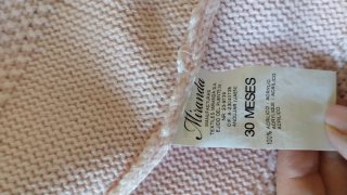 Conjunto bebé: vestido, abrigo y capota