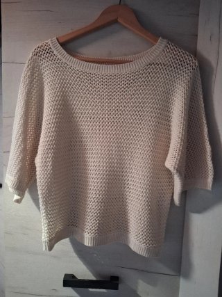 Jersey La Redoute calado beige talla M