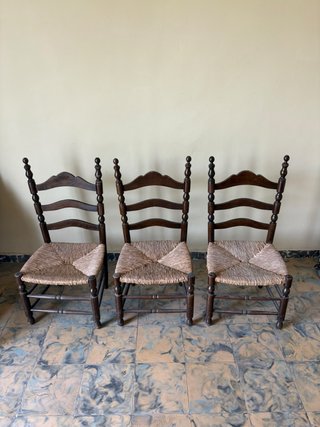 Conjunto 3 Sillas Bajitas Madera