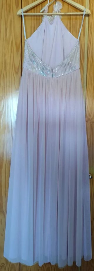 Vestido de fiesta rosa y plateado negociable