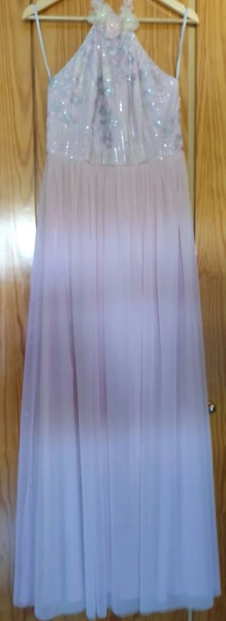 Vestido de fiesta rosa y plateado negociable
