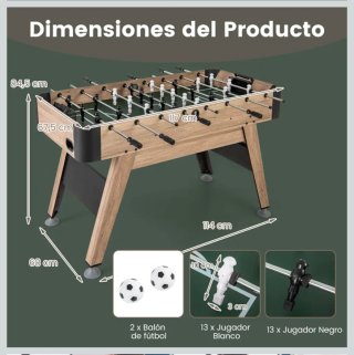 Futbolín de madera.
