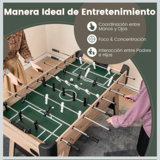 Futbolín de madera.