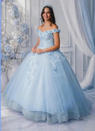 Vestido Quinceañera Azul + Enagua
