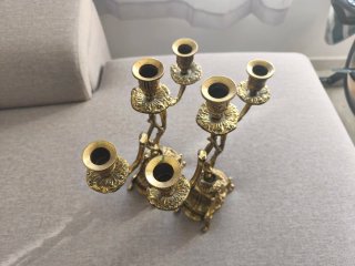 Conjunto Reloj y Candelabros Bronce