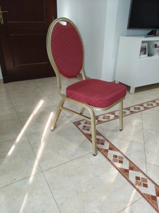 Juego 6 sillas de salón rojas