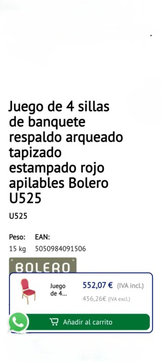 Juego 6 sillas de salón rojas
