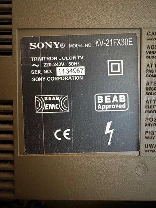 Sony Trinitron TV Plata/Blanco