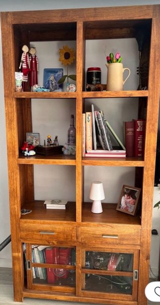 Mueble Comedor Colonial Madera y Cristal