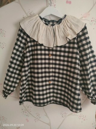 Camisa infantil cuadros babero 6 años