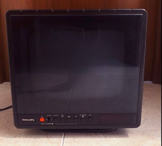 Televisor BN CRT Philips TV Radio Cassette