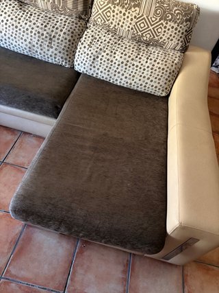 Sofá Cama Convertible Beige y Marrón