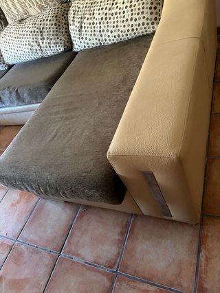 Sofá Cama Convertible Beige y Marrón