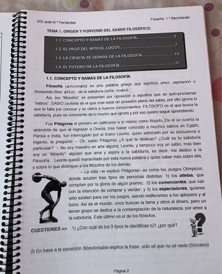 Cuadernillo Filosofía 1º Bachillerato