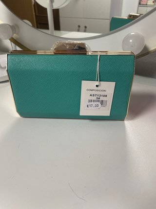 Bolso de fiesta color verde azulado