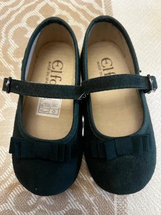 Merceditas niña talla 24 verde lazo