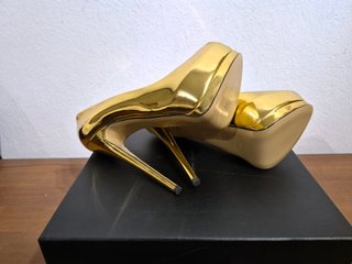 Decolletè con tacco, oro, Giuseppe Zanotti, 38,5