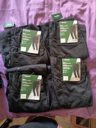 4 Pantalones de Trabajo Parkside Hombre Negros 38