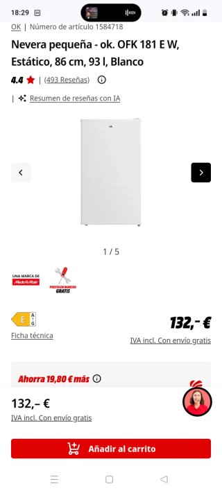 Nevera pequeña OK OFK 181 EW