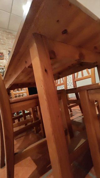 Mesa de madera maciza comedor, como nuevo, 6 silla