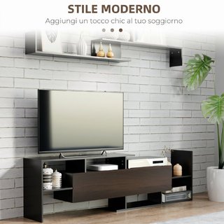 Mueble de TV con estante de pared