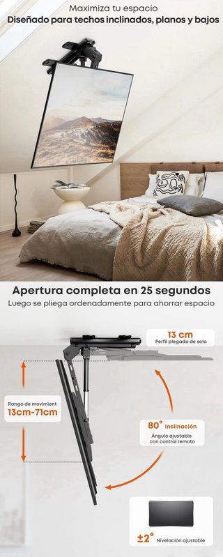 Soporte TV Techo Electrico 37-75 Pulgadas
