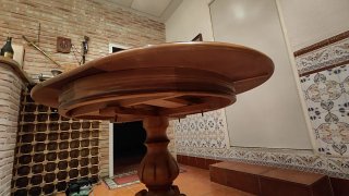 Mesa redonda extensible madera maciza