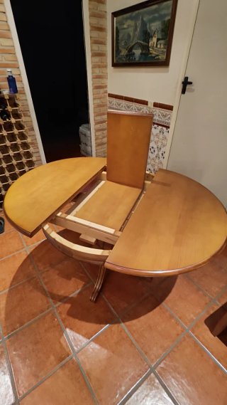 Mesa redonda extensible madera maciza