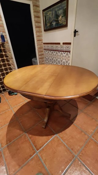 Mesa redonda extensible madera maciza