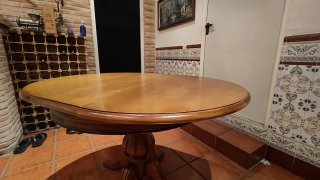 Mesa redonda extensible madera maciza