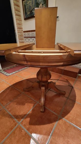 Mesa redonda extensible madera maciza
