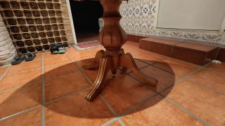 Mesa redonda extensible madera maciza