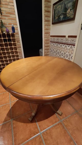 Mesa redonda extensible madera maciza