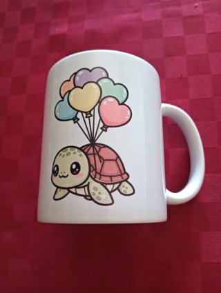 Tazza ceramica tartaruga con palloncini Nuova