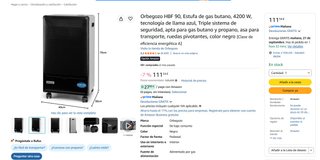 Estufa Gas Butano Llama Azul